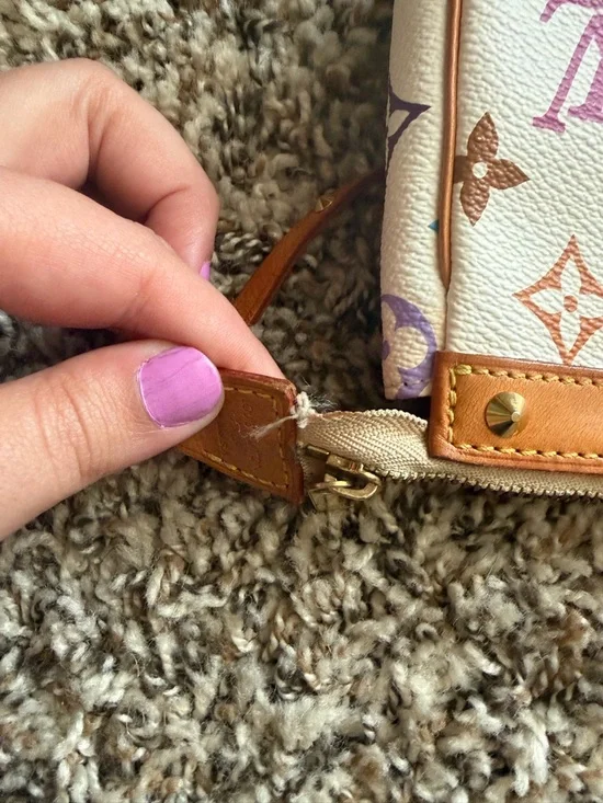 Louis Vuitton Multicolor Monogram White Mini Pochette with Tan Trim - Picture 11 of 13